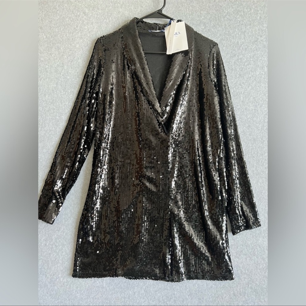 Zara sequin blazer dress new with tag